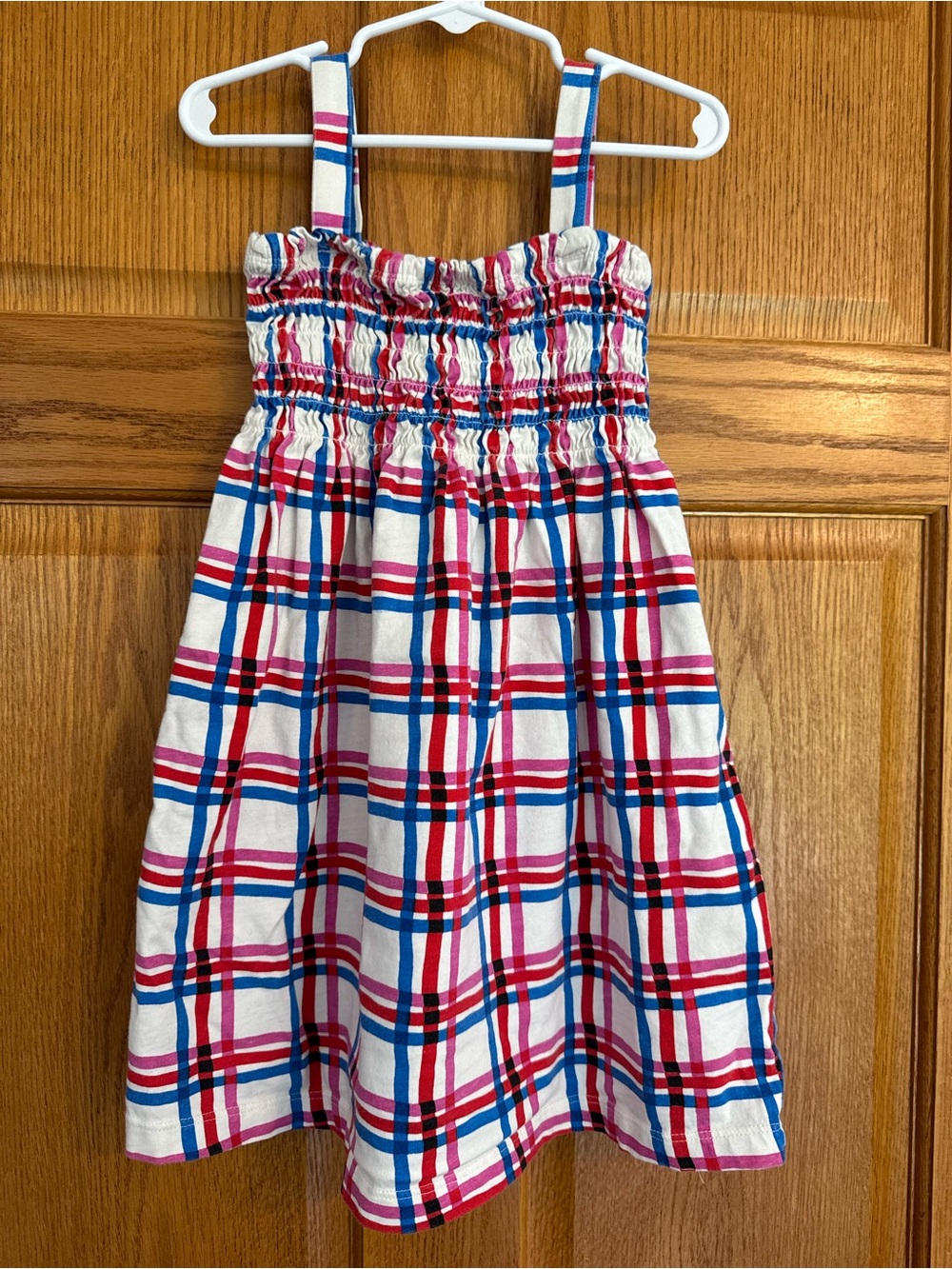 Hanna Andersson Girls 5 110 Smocked Plaid Cotton Sundress